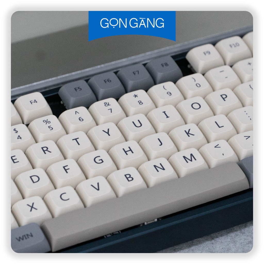 Keycap XDA cho bàn phím cơ, màu Shimmer Retro xám trắng tối giản, 120 phím