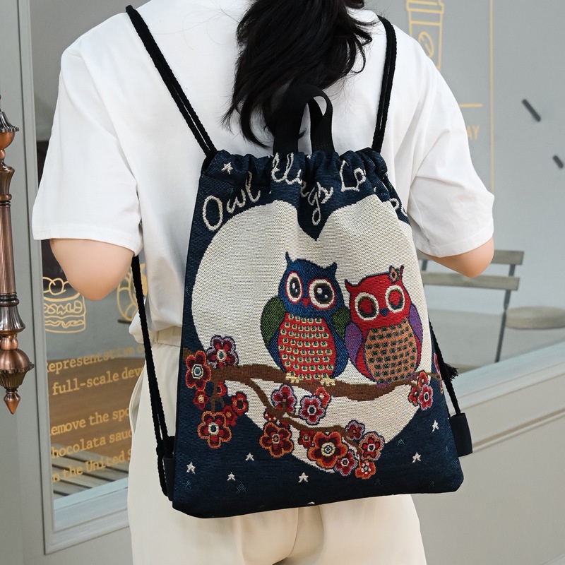 Túi tote túi vải - Túi đeo vai - Túi rút tiện lợi - Hình dân tộc - thời trang phụ nữ, học sinh
