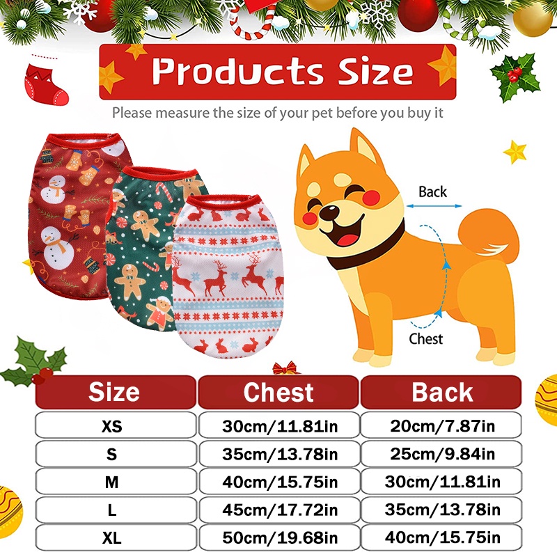 Áo Họa Tiết Giáng Sinh Năm Mới Cho Thú Cưng