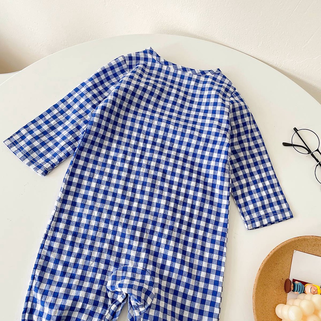 Sanlutoz Tuỳ tiện Em bé Trai Lãng mạn Bông Plaid Mùa thu Bộ gen