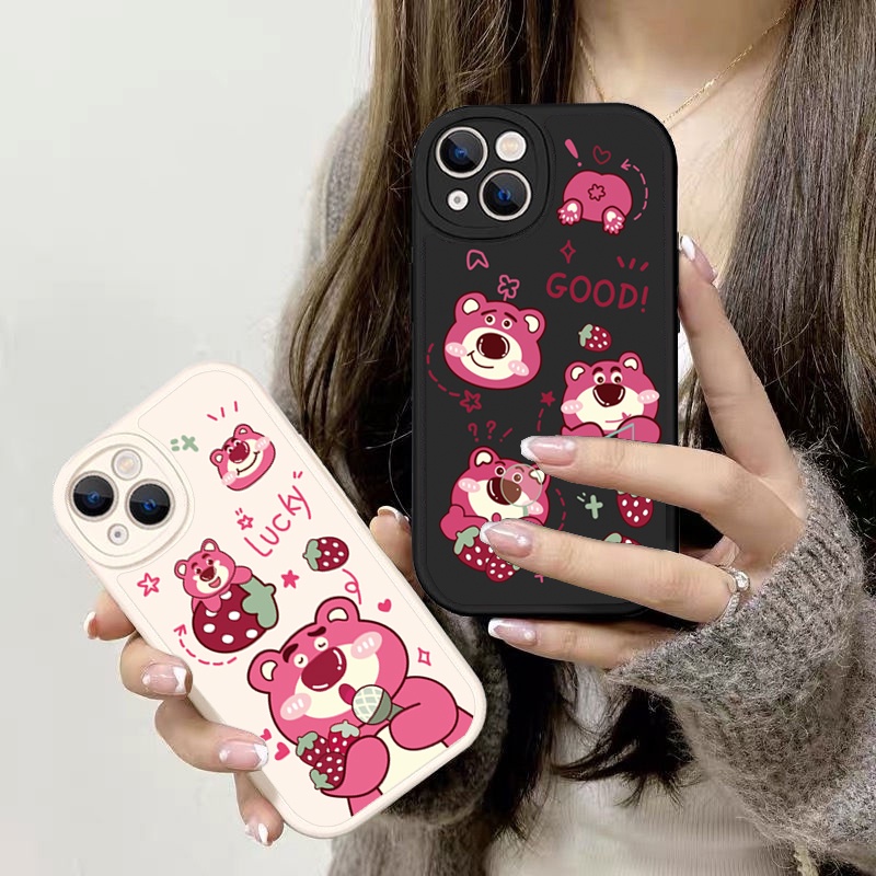 Ốp Điện Thoại Hình Gấu Dâu Tây Cho Realme c11 c21 c21Y c25 c25Y c15 c17 c3 5 5i 6s 7i 8pro