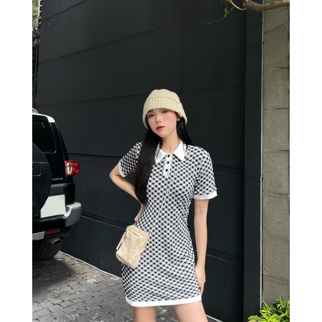 ĐẦM POLO XỐP ÔM MÀU TRẮNG