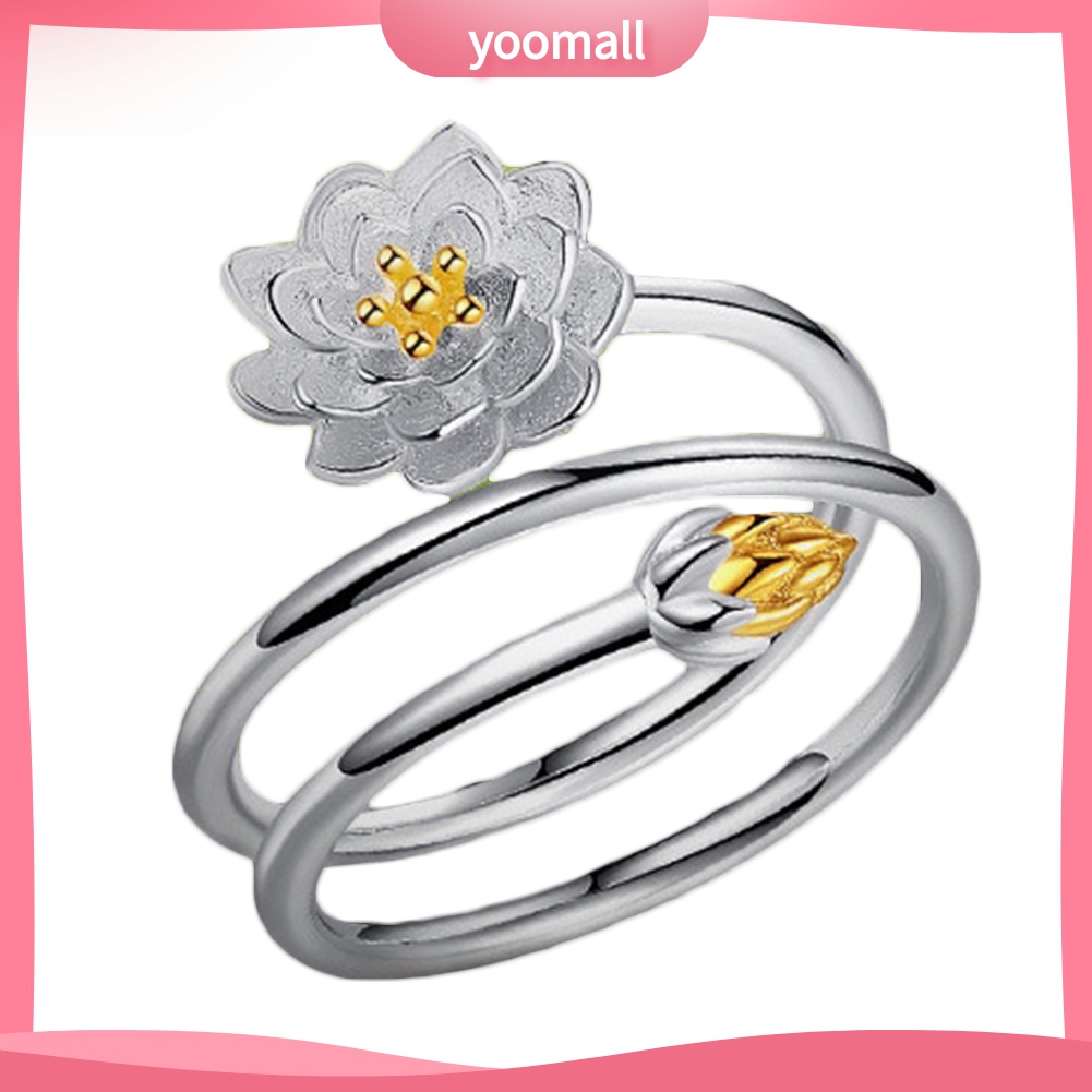 Nhẫn Hở Hình Hoa Sen Thanh Lịch Cho Nữ