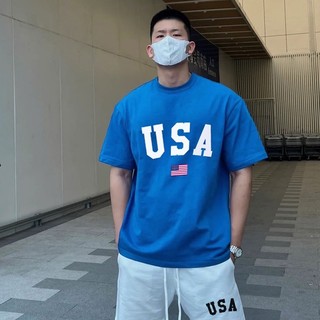 Áo thun tay lỡ usa mỹ cotton 100%