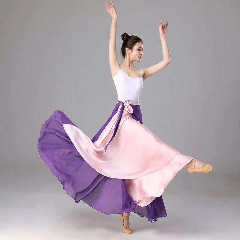 [M &amp; E] Aoyama Fandai Váy Xòe Múa Trượt Tuyết Thắt Dây 720 Độ Kích Thước Lớn Thanh Lịch