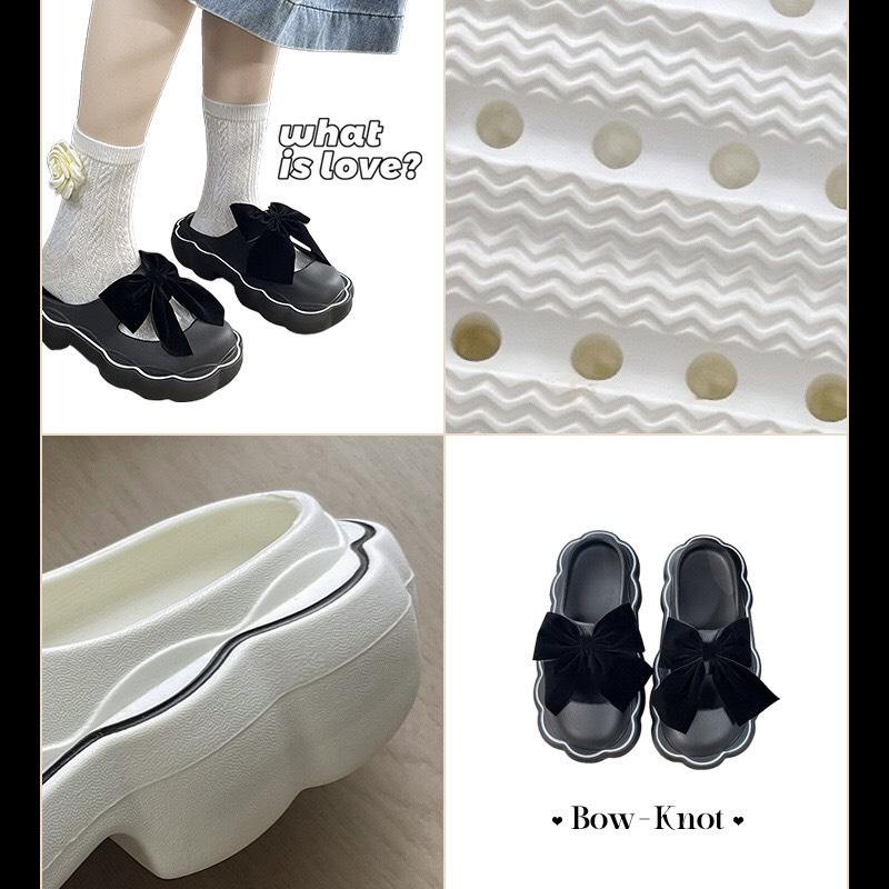 Dép Cross, Sục nữ đính NƠ NHUNG êm, bền, nhẹ sang chảnh phong cách HÀN. SC10