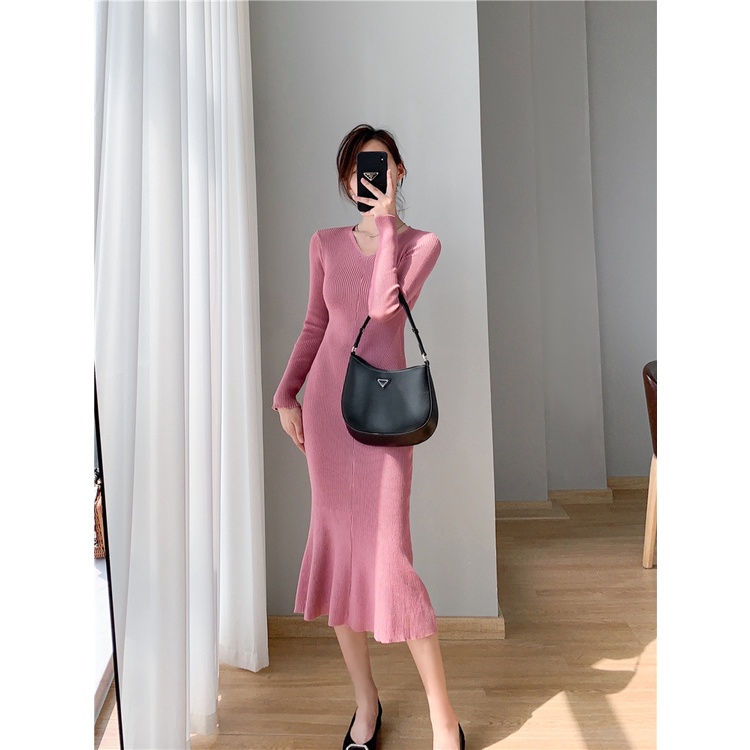 Váy len nữ dáng dài đuôi cá ôm body tôn dáng siêu xinh phong cách trẻ trung mùa thu đông 2022