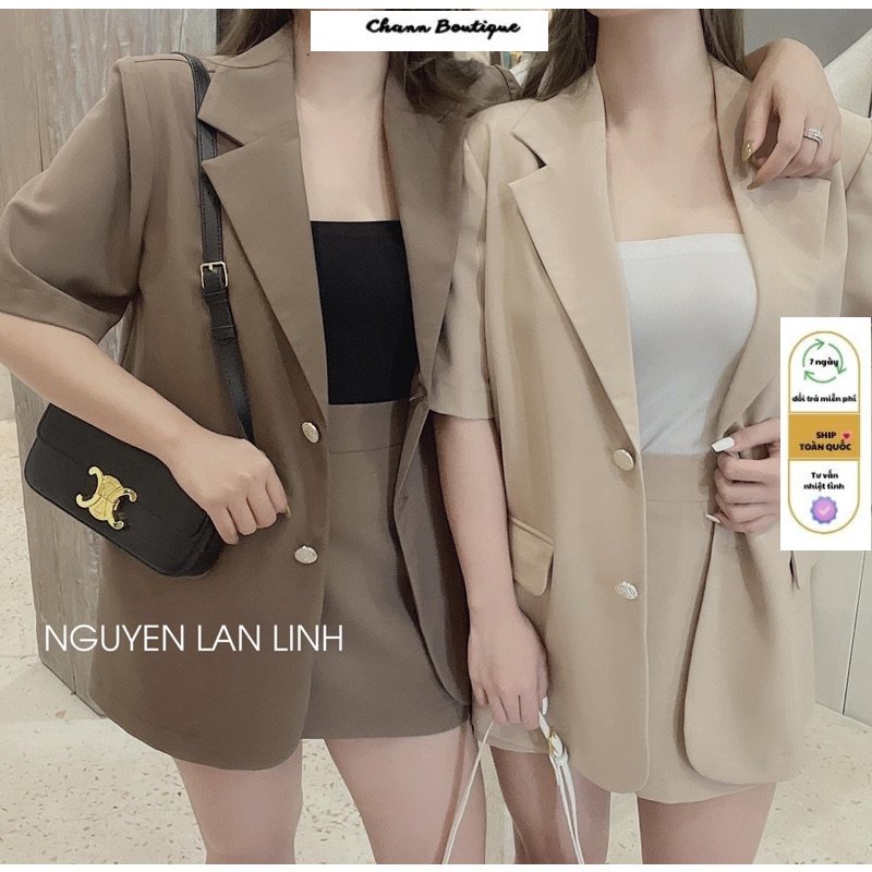 ÁO KHOÁC DẠ KẺ NÂU HAI LỚP BA SIZE | BigBuy360 - bigbuy360.vn