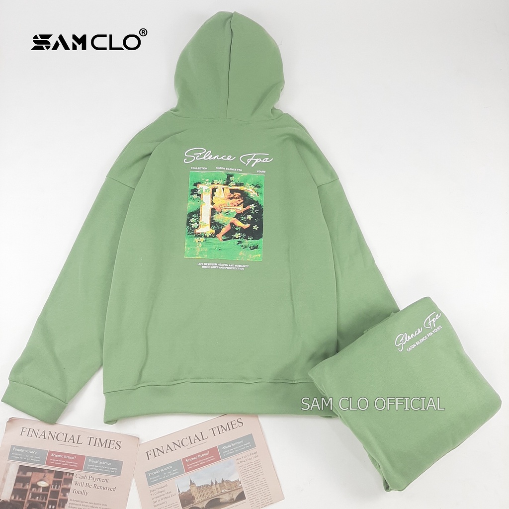 Áo khoác nỉ SAM CLO nam nữ hoodie chui có mũ tay dài thu đông freesize dáng unisex THIÊN THẦN SILENCE FPA