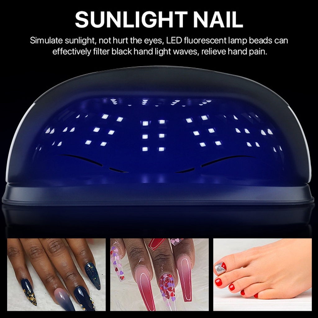 [Hàng Sẵn] 256W Nail Gel Chữa Đèn 57 cái Chíp Có Thể Tháo Rời Đáy Máy Sấy Sơn Móng Tay Màu Xanh 100‑240V 【Fluorine073】