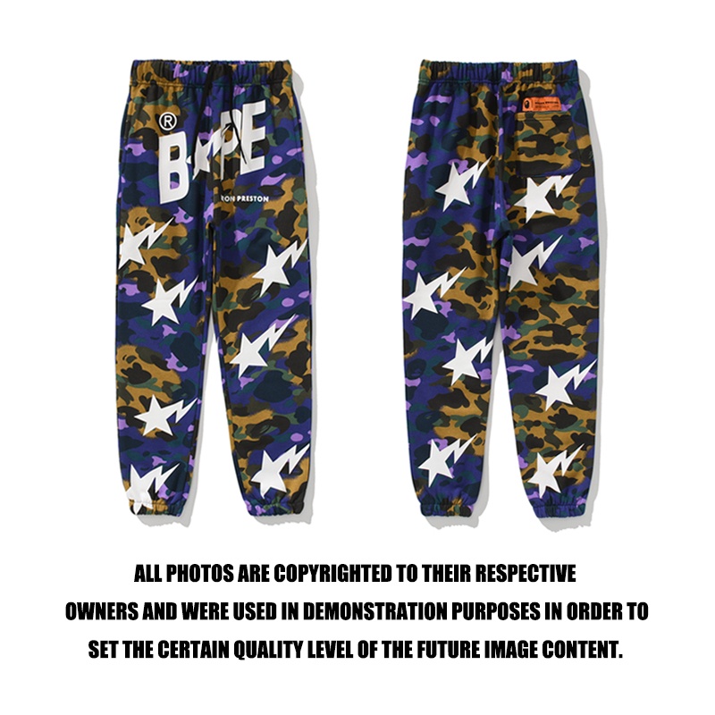 Quần BAPE x HP Họa Tiết Rằn Ri Hình Đầu Cá Mập Cá Tính