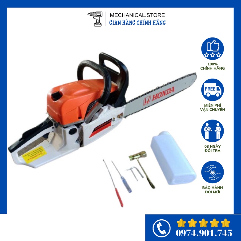Máy cưa xích Honda 7000s động cơ 2 kỳ máy cưa gỗ chạy xăng lam dài 55cm máy chịu nhiệt chịu mài mòn không gỉ sét