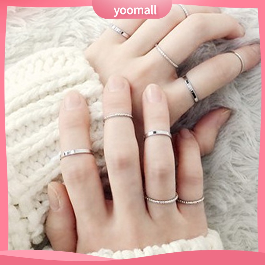 (Yoomall) Set 10 Nhẫn Xỏ Ngón Màu Sắc Tinh Khiết Nhẹ Nhàng Dễ Phối Đồ Cho Nam Và Nữ