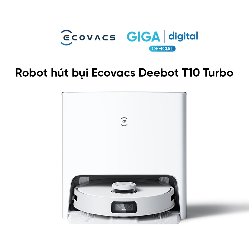 Robot Lau Nhà Ecovacs Deebot T10 Turbo - Điều Khiển Bằng Giọng Nói, Tự Động Giặt, Sấy Giẻ, Thùng Chứa Rác Tới 30 Ngày