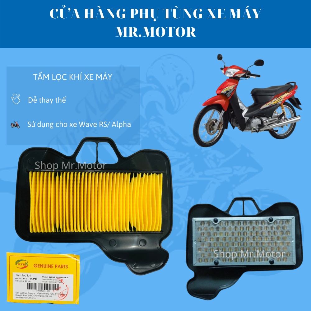 Lọc gió xe wave S,110,Alpha, RS, RSX, 100 chính hãng
