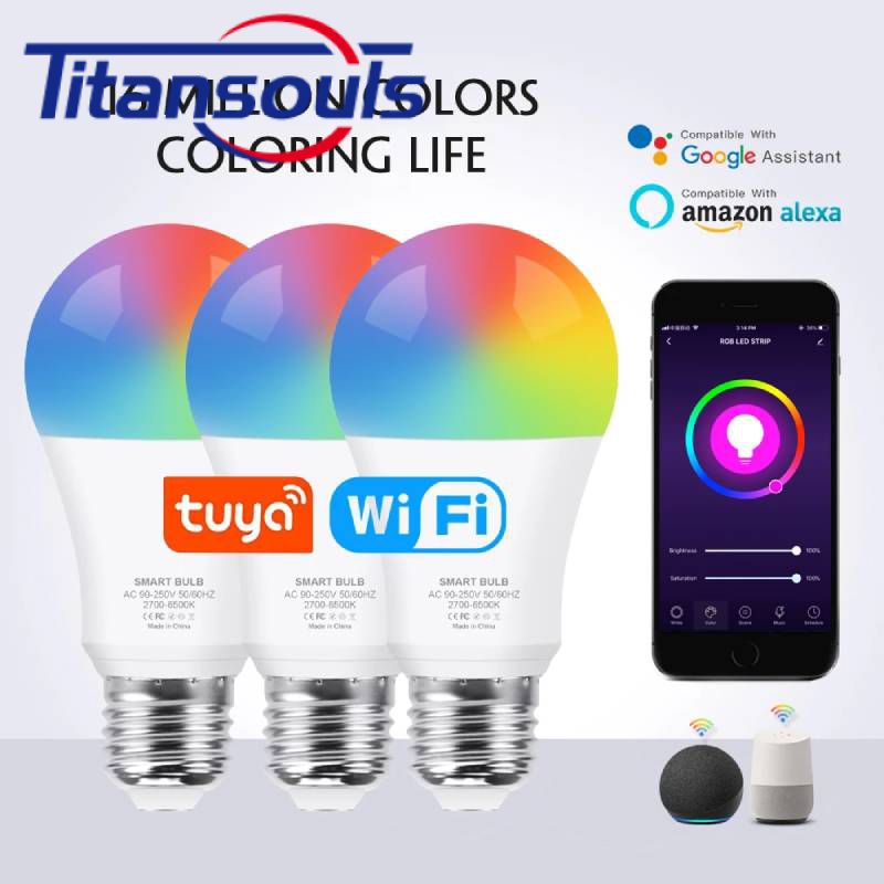 Sẵn Sàng✅Yandex Alice Tích Điện Thông Minh 15W Màu RGB WiFi Đèn E27 LED Đèn 100-240V Alexa Google Home trợ Lý Siri Điều Khiển Giọng Nói Mờ Cao Cấp TTS