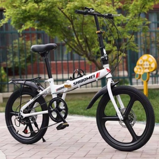 Hình ảnh Xe đạp gấp gọn điều chỉnh chiều cao dành cho người lớn và trẻ em SENBEI- bánh 20inch, có chắn bùn và ghế ngồi sau chính hãng