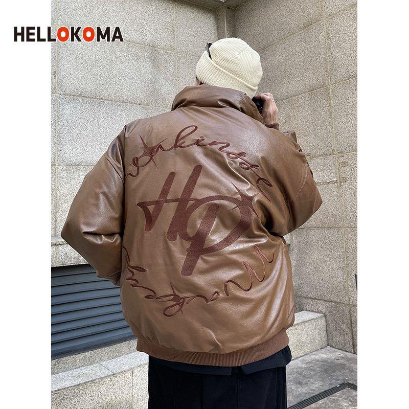 Áo Khoác Da Độn Bông Dày Dặn Cổ Đứng Thêu Chữ Phong Cách Hip Hop Mỹ Thời Trang 2022 Cho Nam Và Nữ
