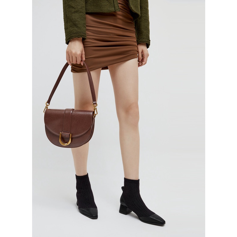 Charles and KEITH CK2-80781616 Túi Đeo Vai Phối Khóa Kim Loại Thời Trang Cho Nữ