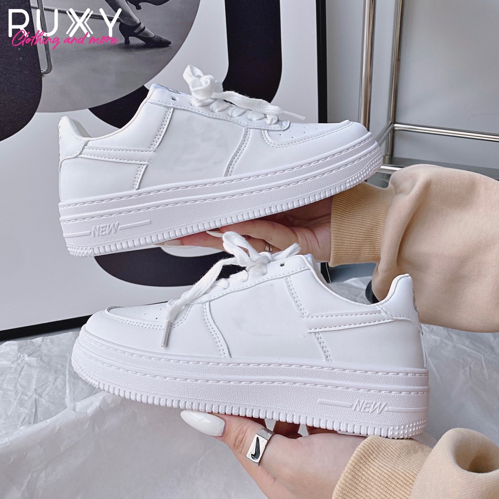 Giày Sneaker Thể Thao Nữ Cao Cấp AF 1 Trắng Cổ Thấp
