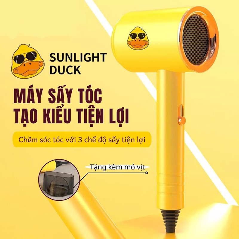 Máy Sấy Tóc Con Vịt Vàng Lucky Duck, Sấy Nhẹ Nhàng, Nuôi Dưỡng Tóc Công Suất 1200W