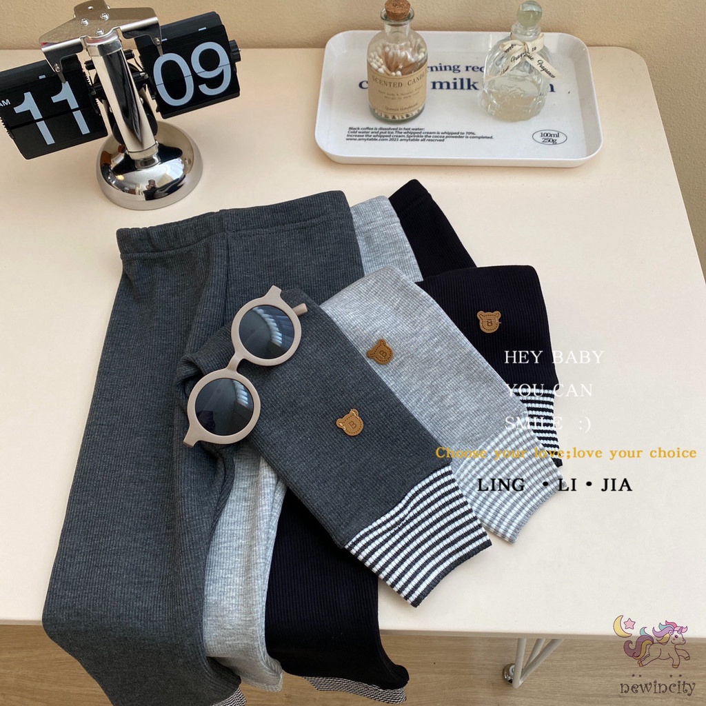 Quần Legging Họa Tiết Hoạt Hình Phong Cách Hàn Quốc Thời Trang Thu Đông Cho Bé Gái