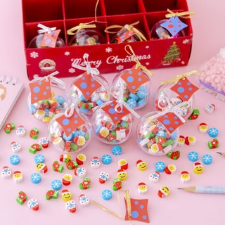 🎁Quà tặng noel - Quả cầu tẩy bút chì Noel khen thưởng học sinh