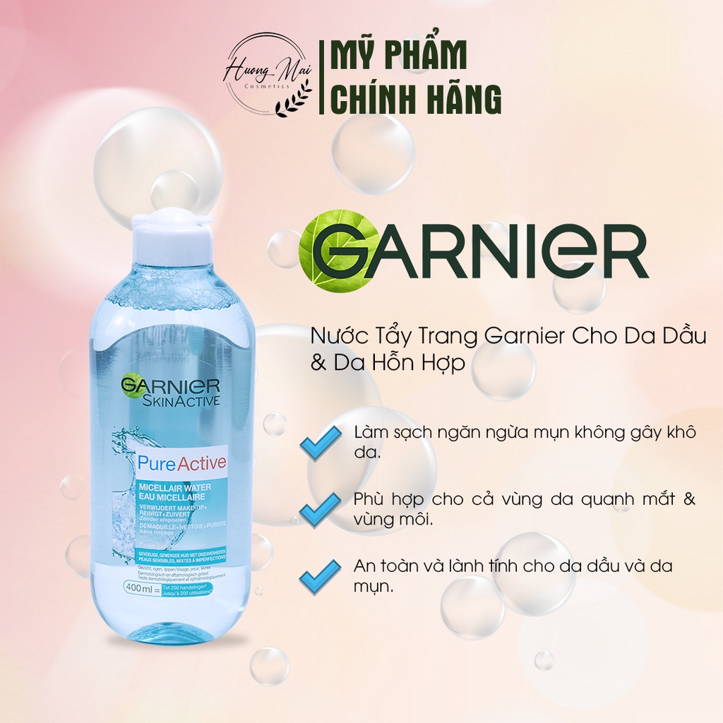 Nước tẩy trang Garnier Xanh ngọc Pure Active Solution Micellaire Tout en 1 400ml