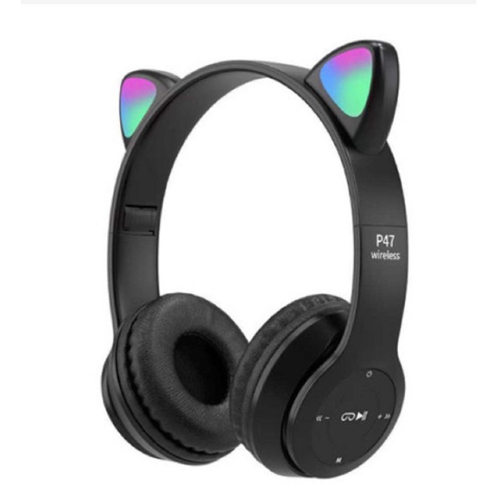 Tai Nghe Không Dây Kết Nối Bluetooth P47, Tai nghe mèo P47, mèo B39, Có Khe Cắm Thẻ Nhớ
