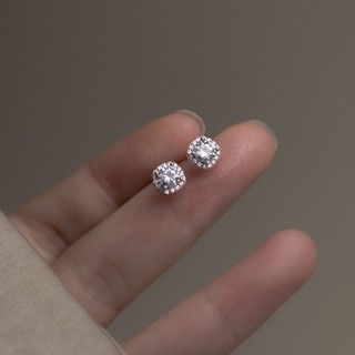 Khuyên Tai Bạc Nữ 925 Mặt Vuông Đính Đá Siêu Sáng Dành Cho Nữ - Twinkle Silver