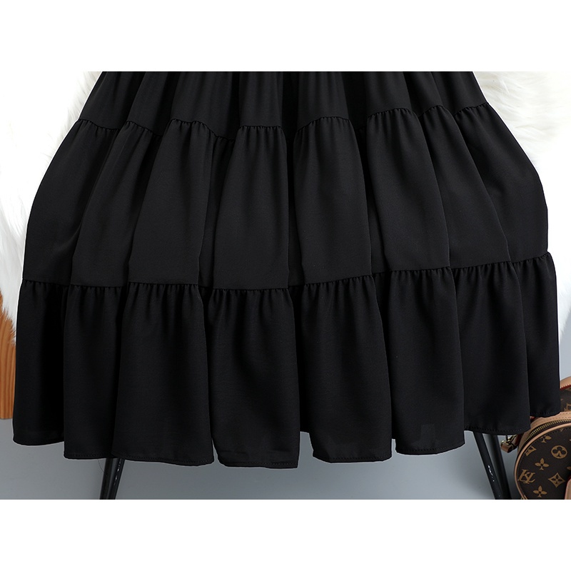 Chân váy suông form dài nhún tầng thời trang, dáng tiểu thư Vintage chất xịn, đẹp