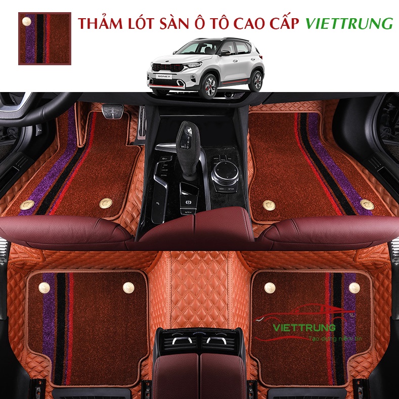 Thảm lót sàn, trải sàn ô tô 6D Kia Sonet da PU cao cấp, không mùi, chống thấm nước_Viettrungplus