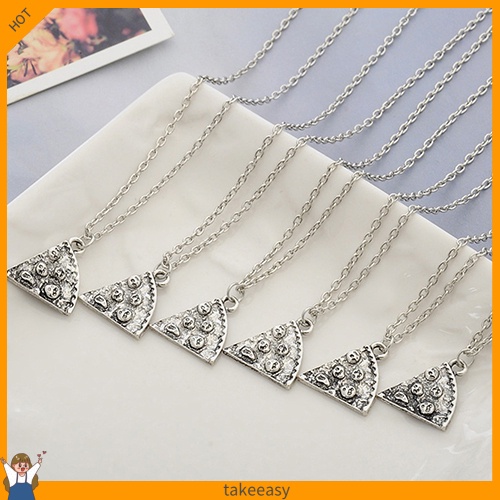 Set 6 Vòng cổ mặt hình miếng pizza sáng tạo thời trang cho cặp đôi