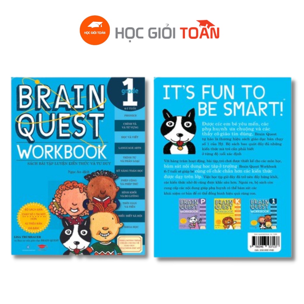 Sách Bài Tập Song Ngữ Theo Chương Trình Mỹ - Braint Quest Workbook cấp độ 1 (6-7 tuổi) hocgioitoan.com