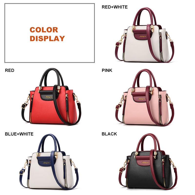 Mischa Túi Đeo Chéo Vai Hình Vuông Nhỏ Bằng Da PU Màu Tương Phản Thời Trang Thu Đông Phong Cách Phương Tây