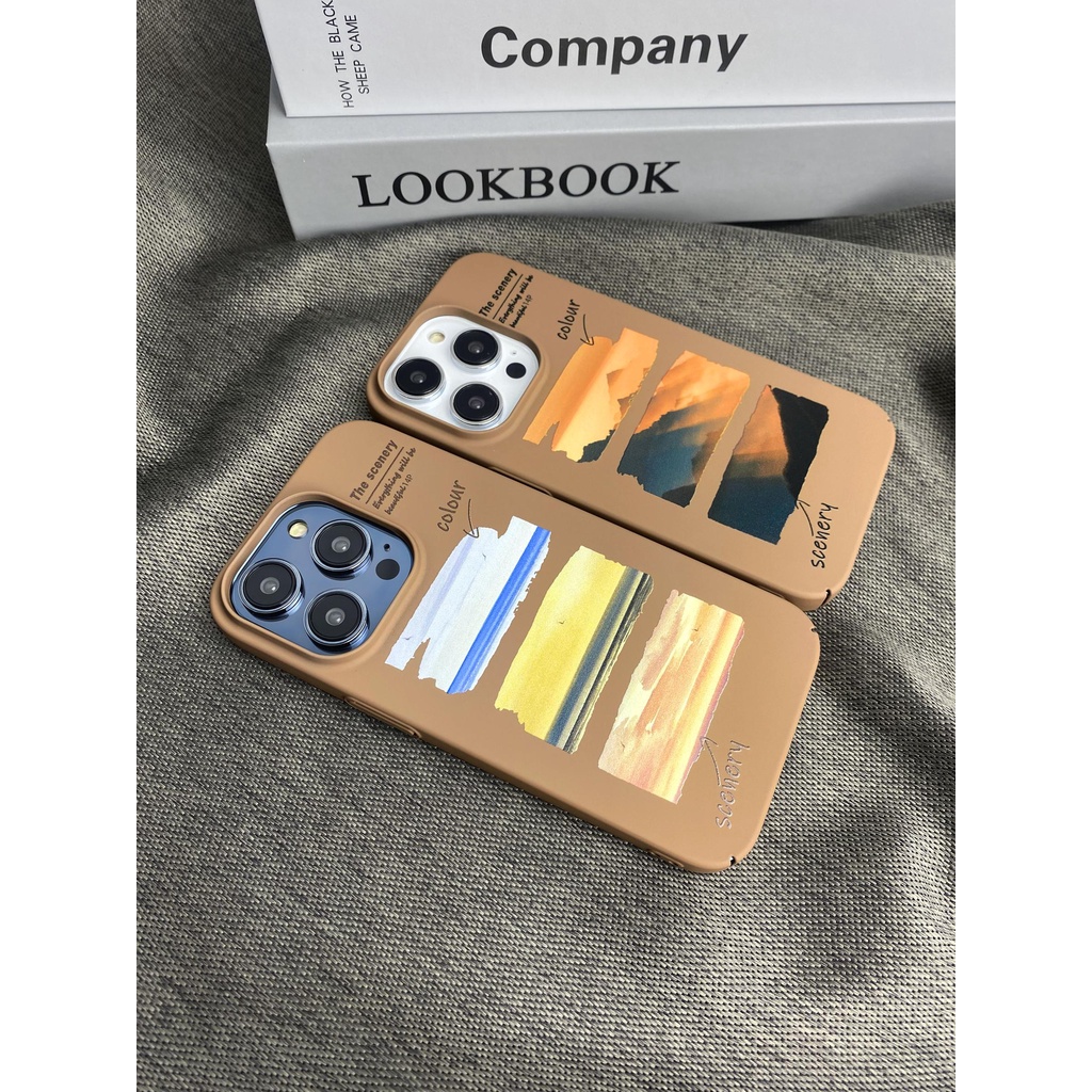 Ốp Điện Thoại PC Cứng Viền TPU Họa Tiết Màu Nước Chống Sốc Cho iPhone 14 13 12 11 Pro Max XS XR 8 7 Plus