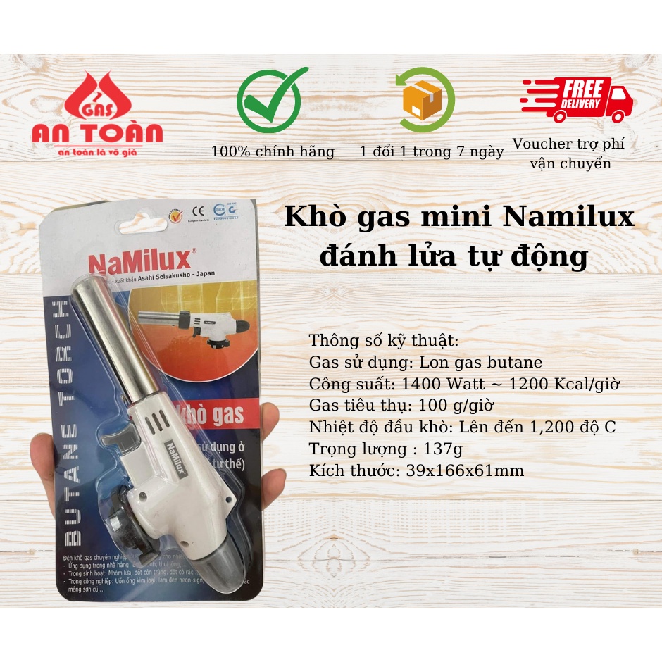 Khò ga Mini NaMilux tự động đánh lửa, xuất khẩu Japan - BẢO HÀNH 1 ĐỔI 1 lỗi do nhà sản xuất
