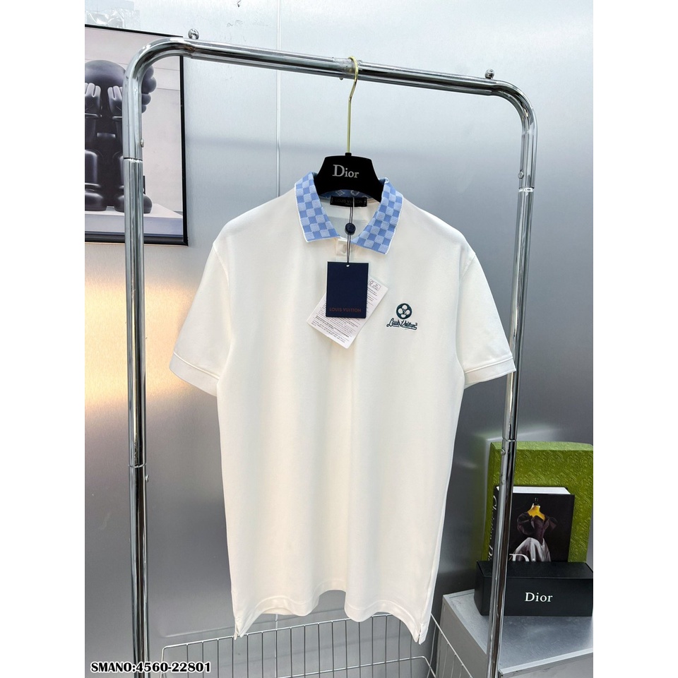 Áo Polo LV Nam Thêu Logo Ngực Cực Đẹp - Áo Polo LV Nam Kẻ Caro Siêu Nét