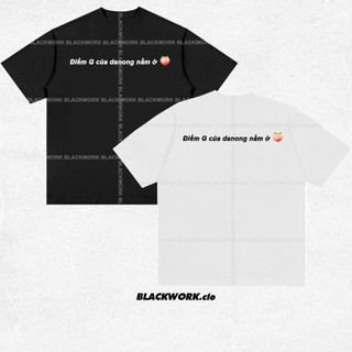 Áo Thun Điểm G Của Đàn Ông 100% Cotton Tay Lỡ Unisex - Đen/Trắng Cổ Tròn | Blackwork