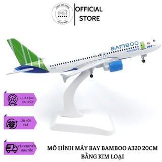 Mô hình máy bay bamboo airways airbus a320 chuẩn loại 1 bằng kim loại 20cm