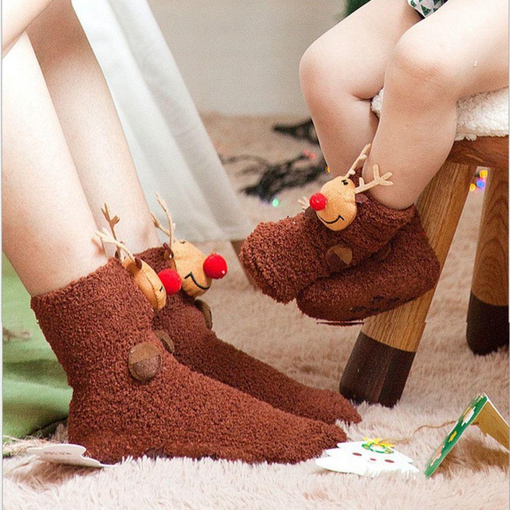 AROMA Vớ Nữ In Họa Tiết Giáng Sinh Dễ Thương Phong Cách Harajuku Nhật Bản