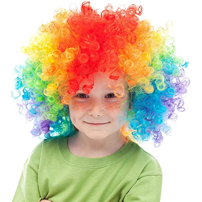 Tóc Giả Hóa Trang Chú Hề Afro Nhiều Màu Sắc Cho Trẻ Em Và Người Lớn