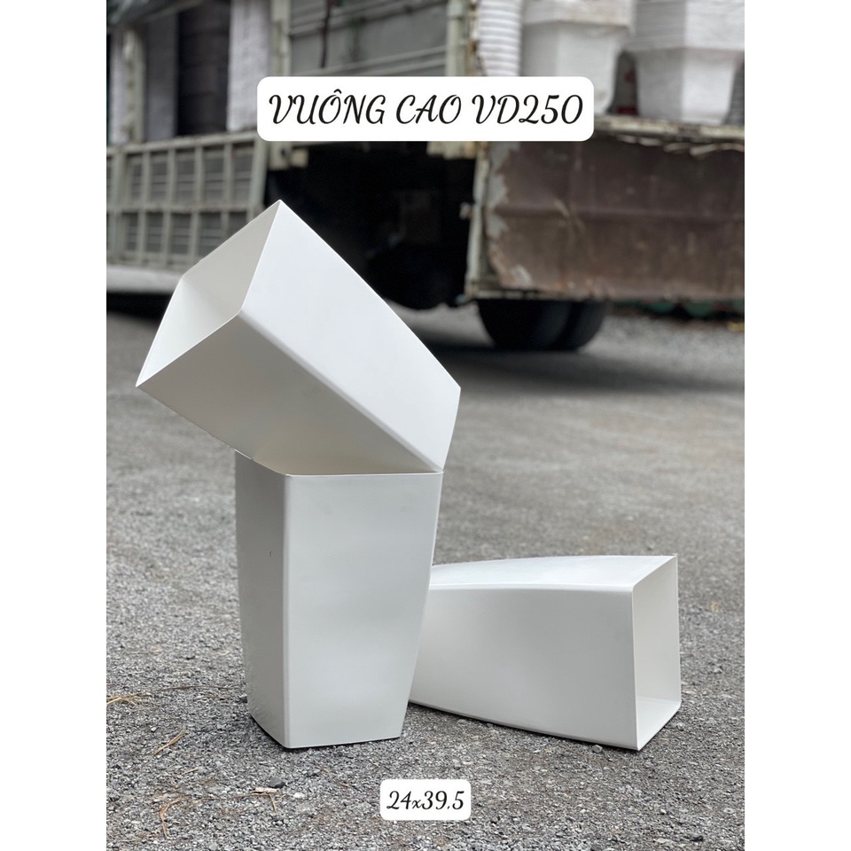 COMBO 05 Chậu nhựa ZOZO trồng cây hoa dáng vuông cao loại 24cm x 40cm