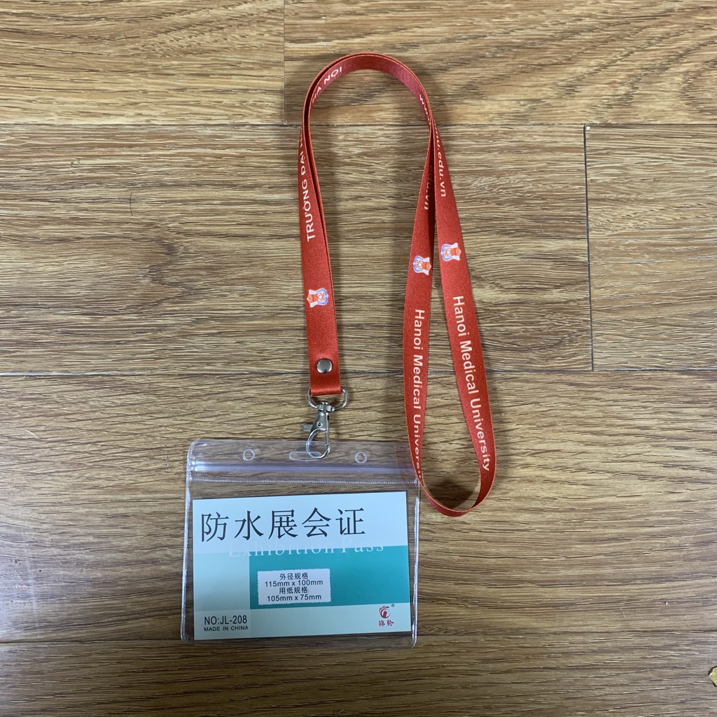 3 BỘ DÂY ĐEO THẺ TRƯỜNG ĐẠI HỌC Y HÀ NỘI Bộ dây thẻ, bảng tên, bao đựng thẻ, dây đeo 1.5cm x 90cm