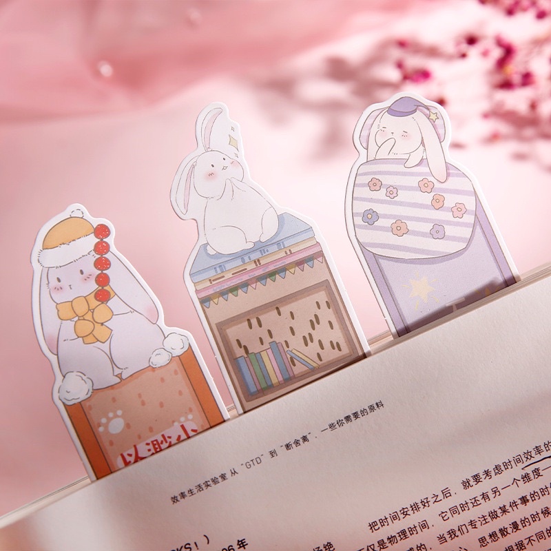 Hộp 30 bookmark đánh dấu trang hình thỏ cute