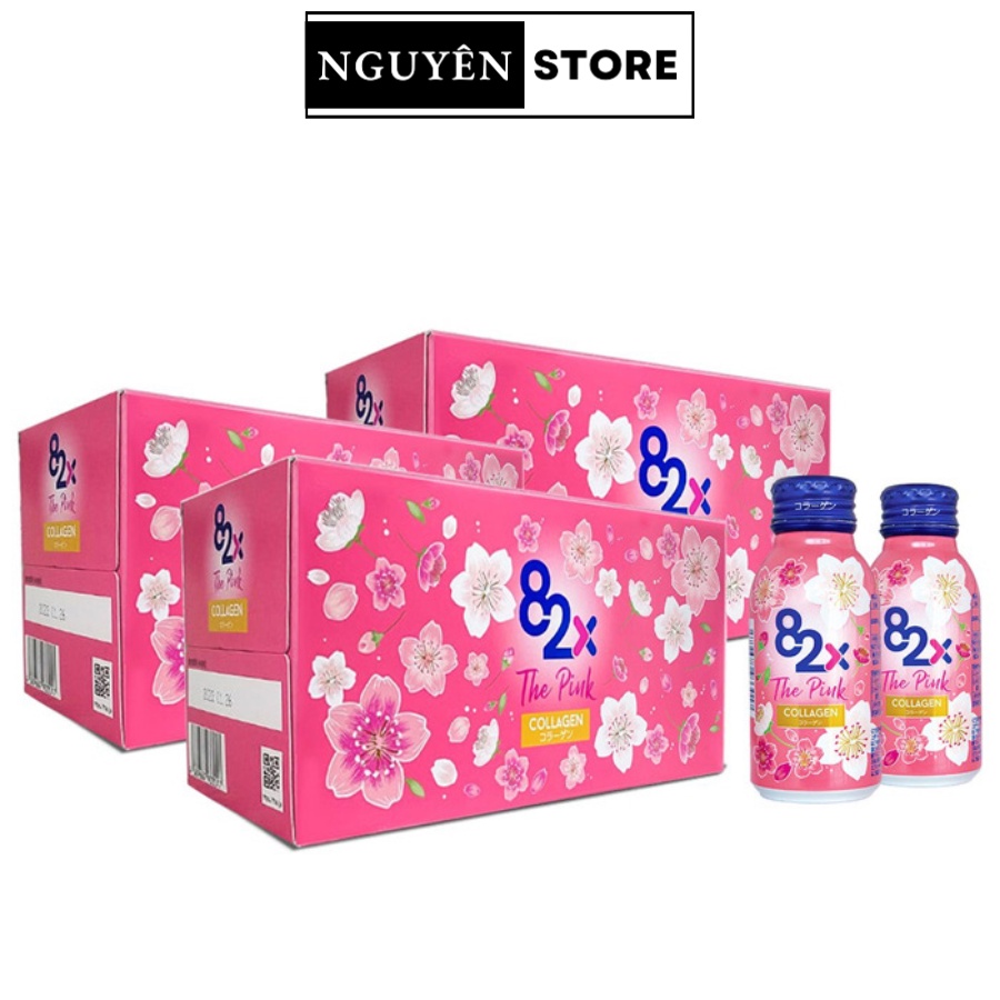 Nước Uống Đẹp Da 82X The Pink Collagen 100ml Hàm Lượng 1000mg Collagen Nhật Bản