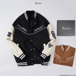  Áo khoác Varsity nỉ dạ nam SECRET ATINO trẻ trung vải nỉ dạ lót gió phối tay áo AD2.8055 