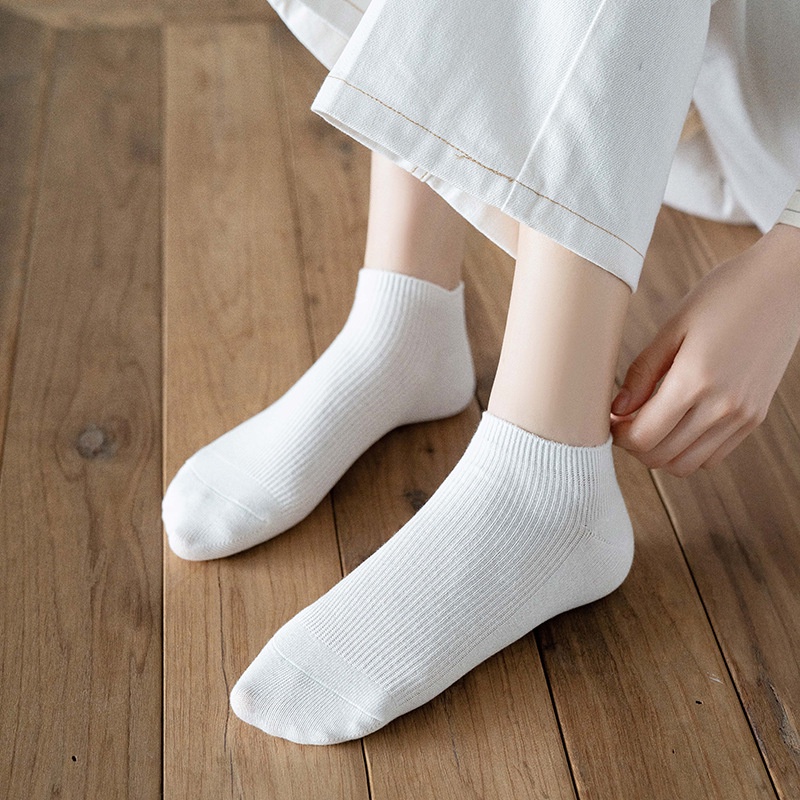 Vớ/tất nữ ngắn sọc gân tăm pastel basic phong cách Hàn Quốc Mua Tất