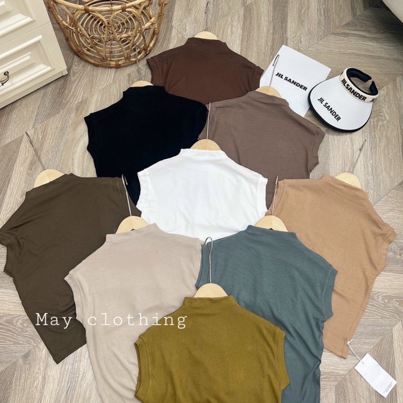 Áo sát nách áo thun lạnh cổ cao chất liệu siêu mềm mịn phong cách Hàn Quốc nhiều màu basic đơn giản