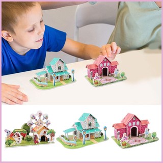 Bộ đồ chơi xếp hình ngôi nhà 3d diy sáng tạo cho bé